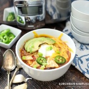 Crockpot Enchilada Soup in a bowl