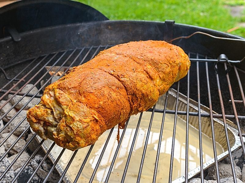 BBQ meat with a rub on it