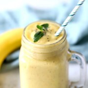 smoothie in a cup with a straw