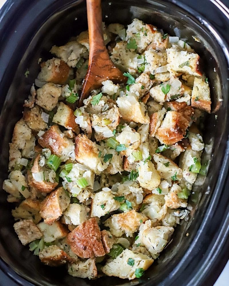 Crock Pot Stuffing - Nibble and Dine