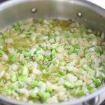 onions and celery sautéing