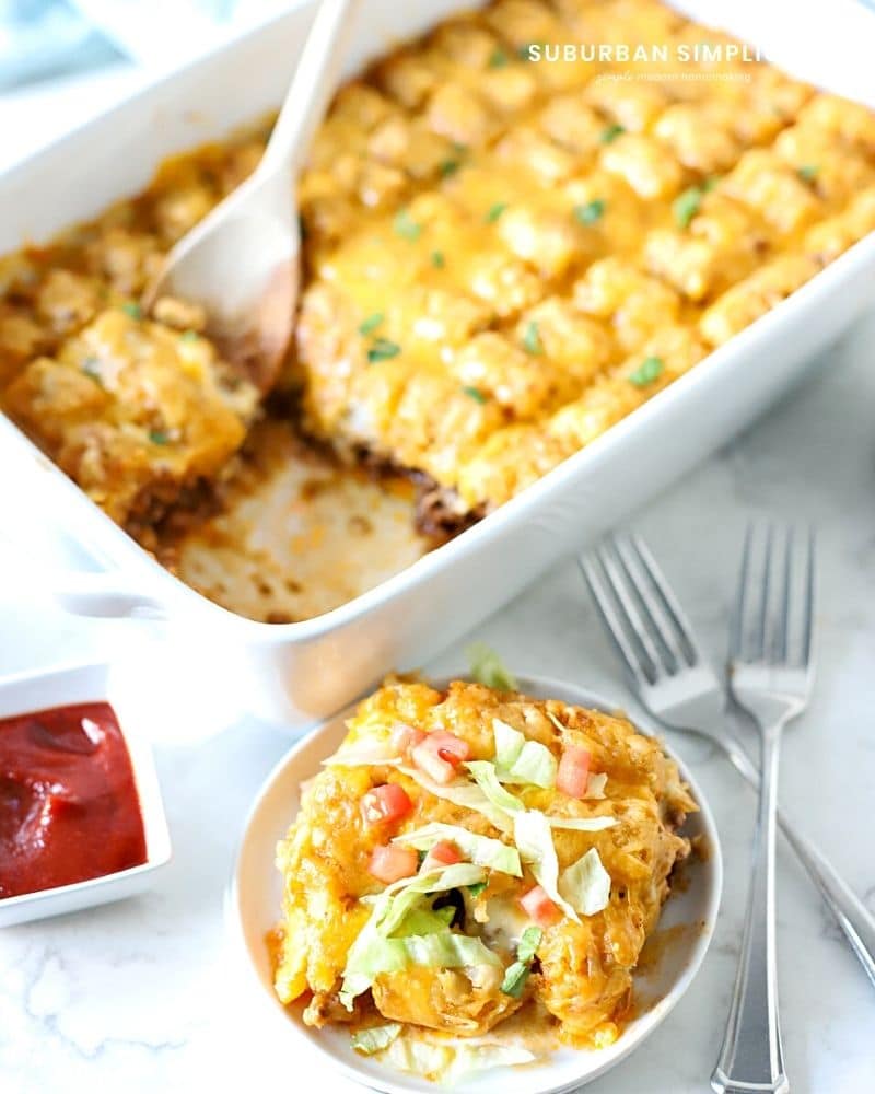 Easy Cheesy Tater Tot Casserole Recipe Suburban Simplicity