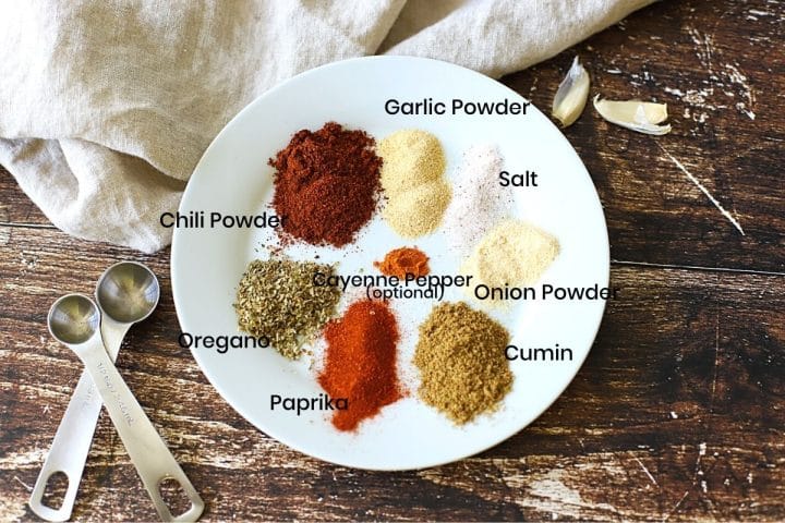 Mexican spices on a plate