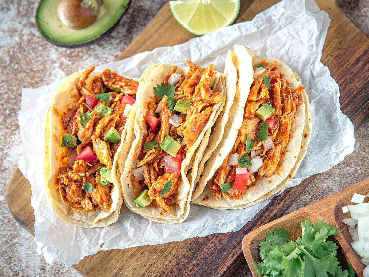 chicken tacos on a counter