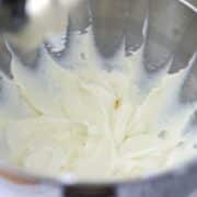 Cream cheese blending smooth.