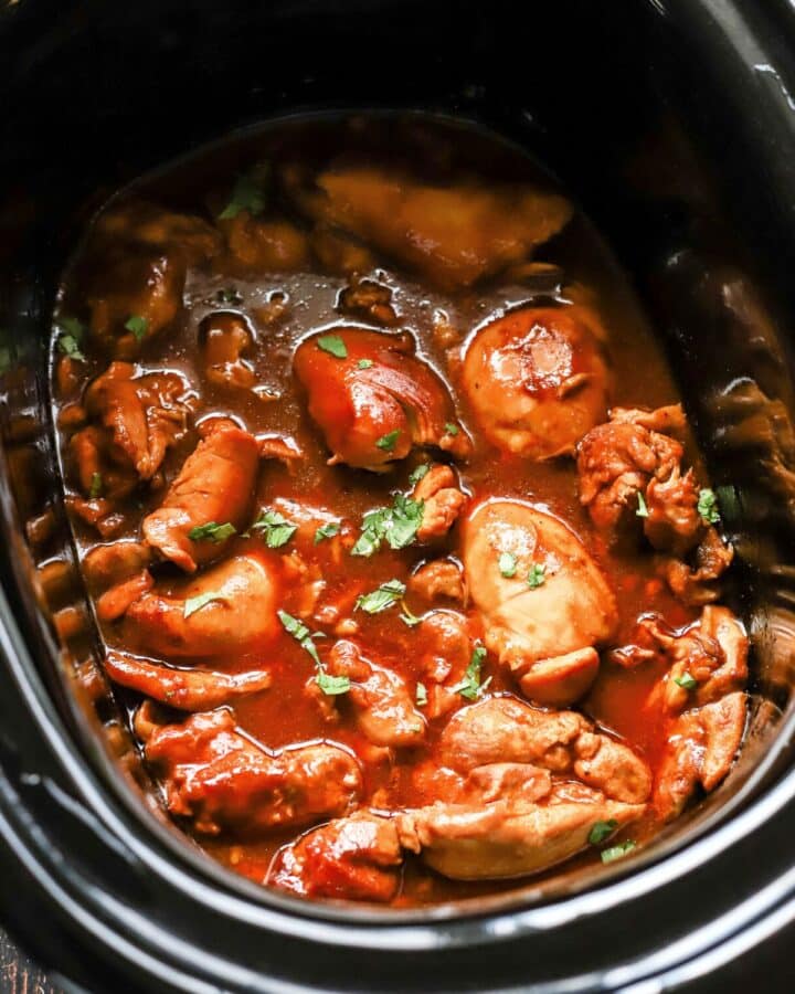 Slow Cooker BBQ Chicken Thighs Recipe Suburban Simplicity
