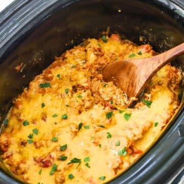 Easy Ground Pork Slow Cooker Casserole Recipe - Suburban Simplicity