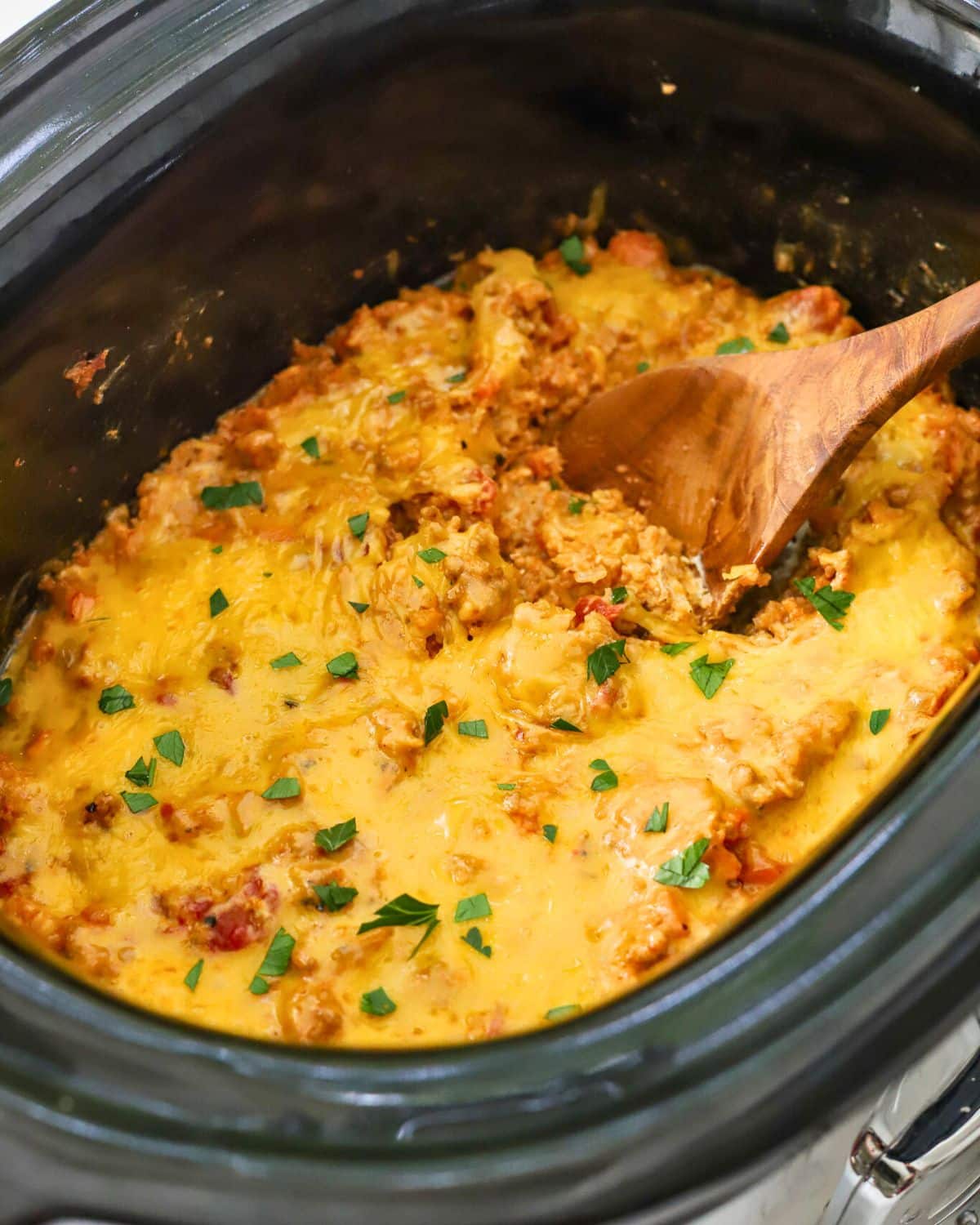 Easy Crock Pot Chicken Bacon Ranch Tater Tot Casserole - Suburban Simplicity