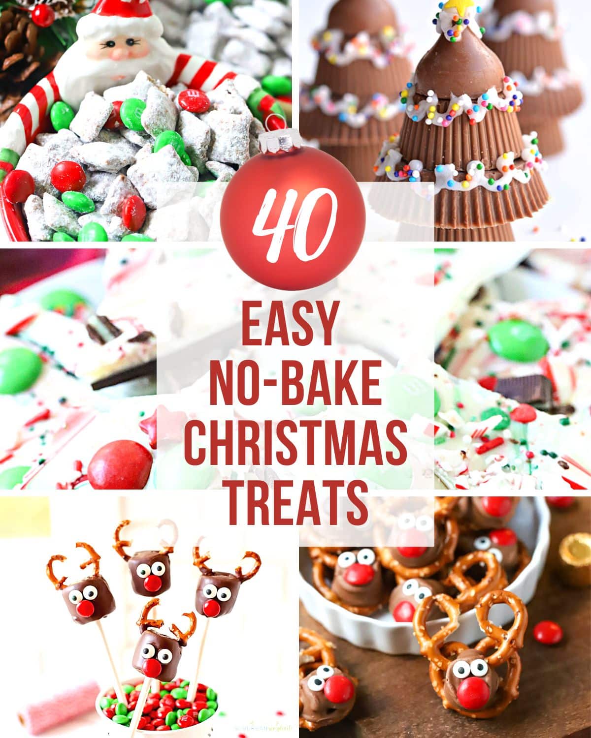Image featuring no-bake Christmas treat recipes.