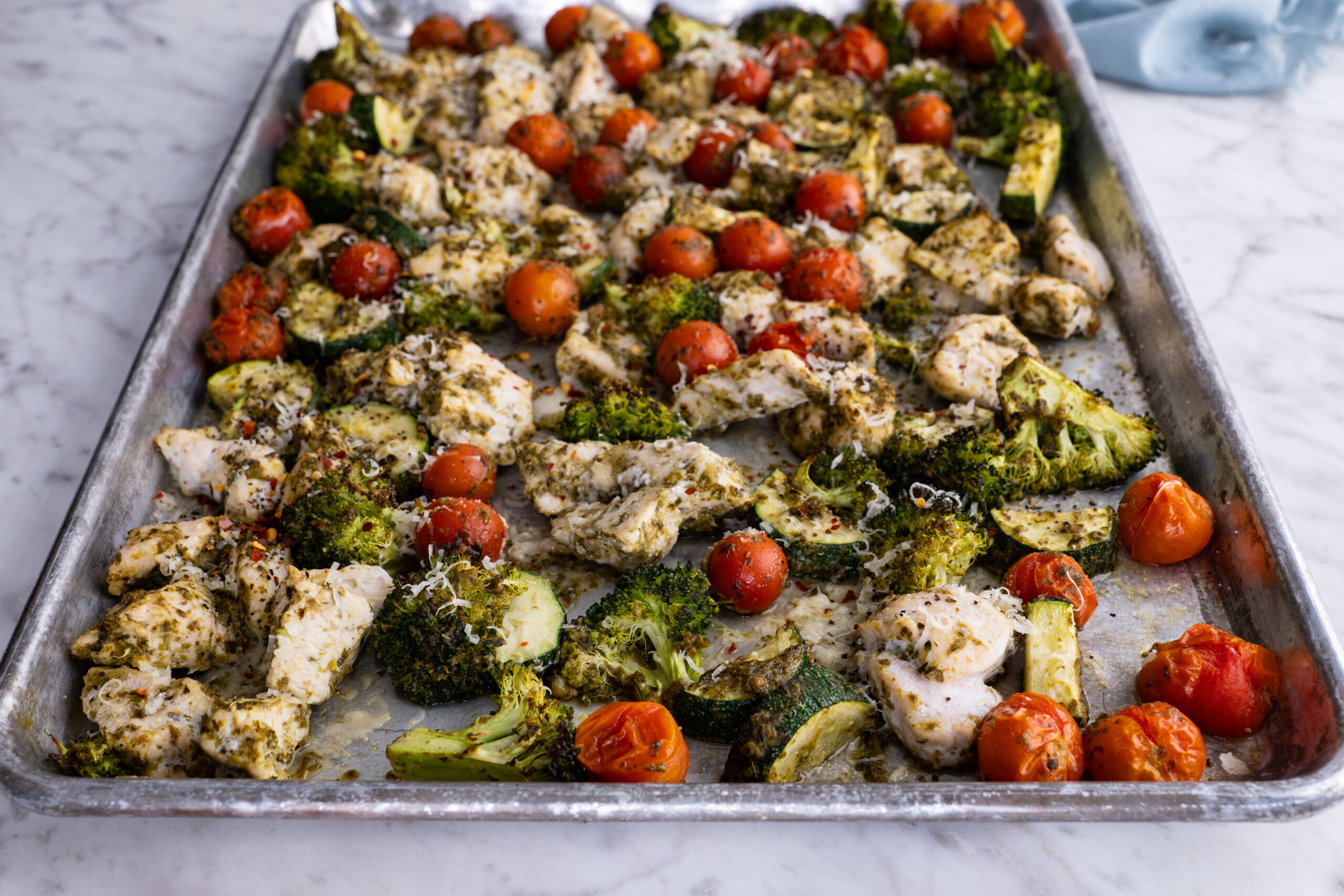 Healthy Sheet Pan Chicken Pesto Recipe
