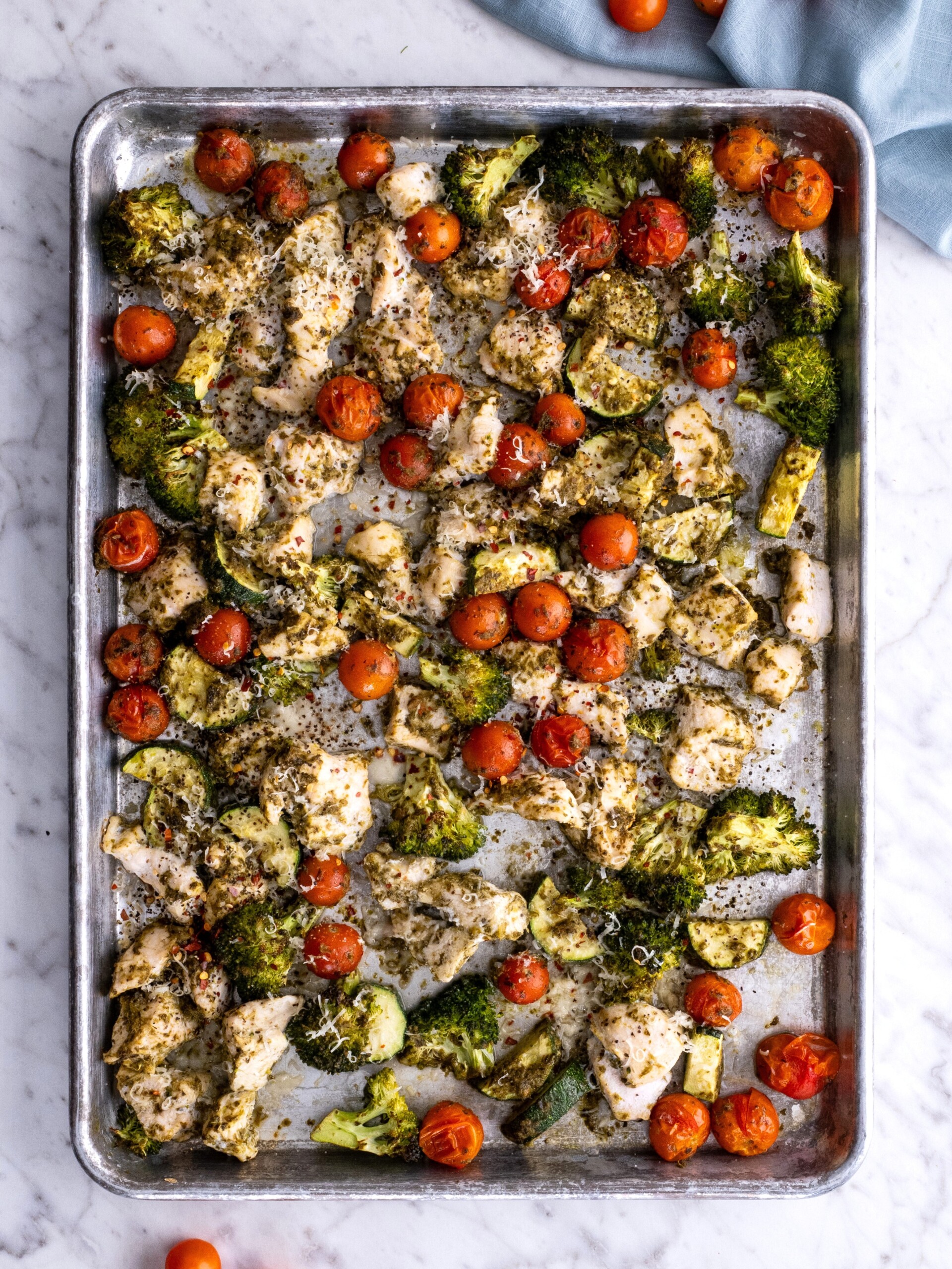 Healthy Sheet Pan Chicken Pesto Recipe