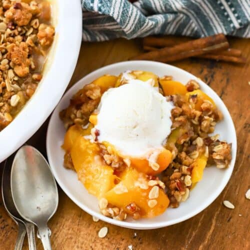 Peach Crisp Recipe With Frozen Or Canned Peaches Suburban Simplicity Peach crisp recipe with frozen or canned peaches suburban simplicity