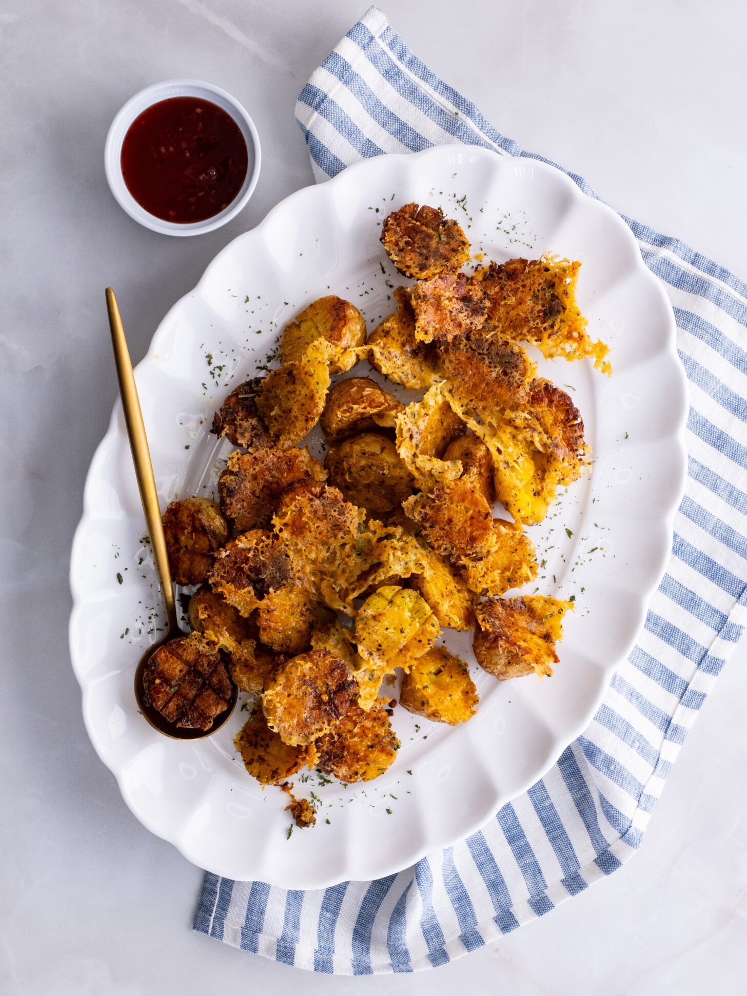 Crispy parmesan crusted potatoes