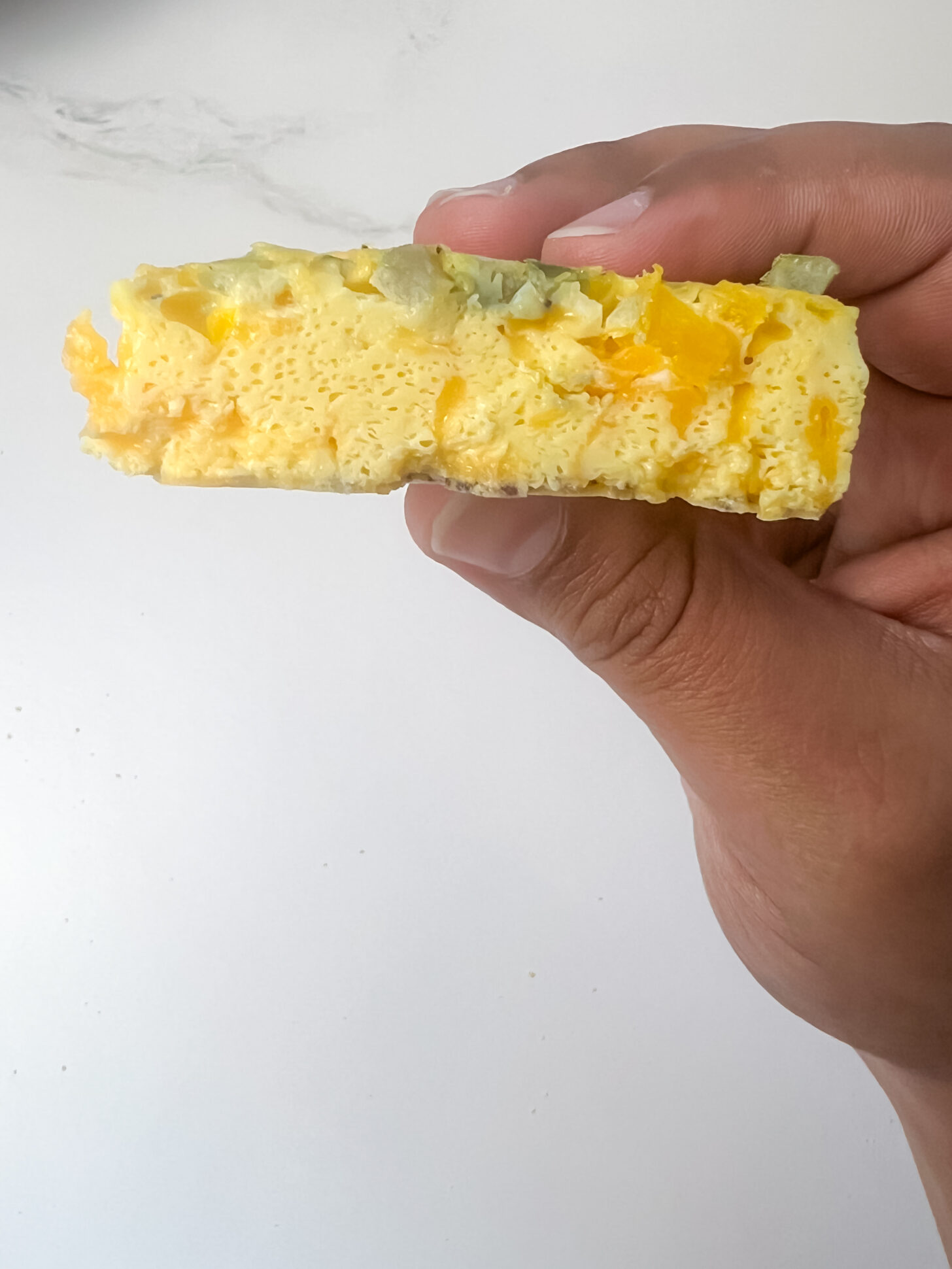 Sheet pan eggs close up of side and texture