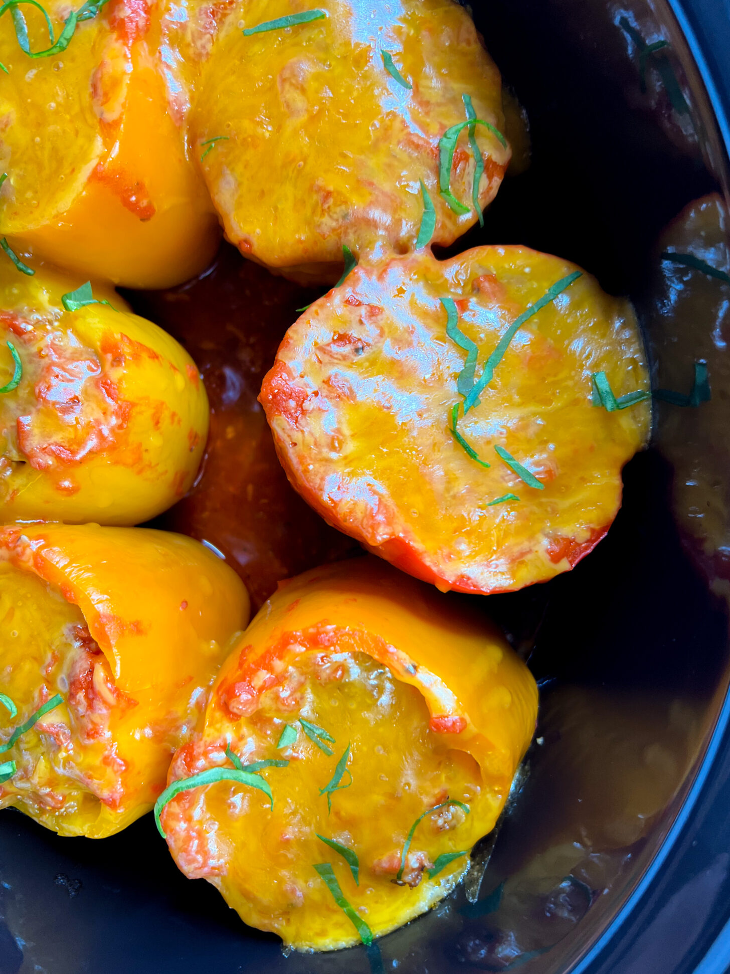 Crock pot stuffed peppers in the slow cookers