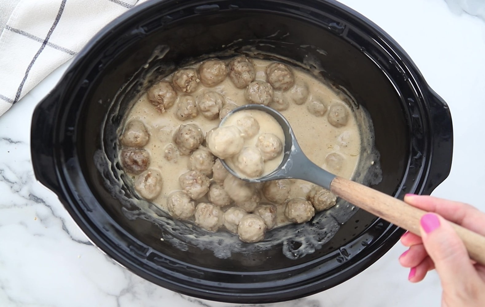 Slow Cooker Swedish Meatballs in the crock pot