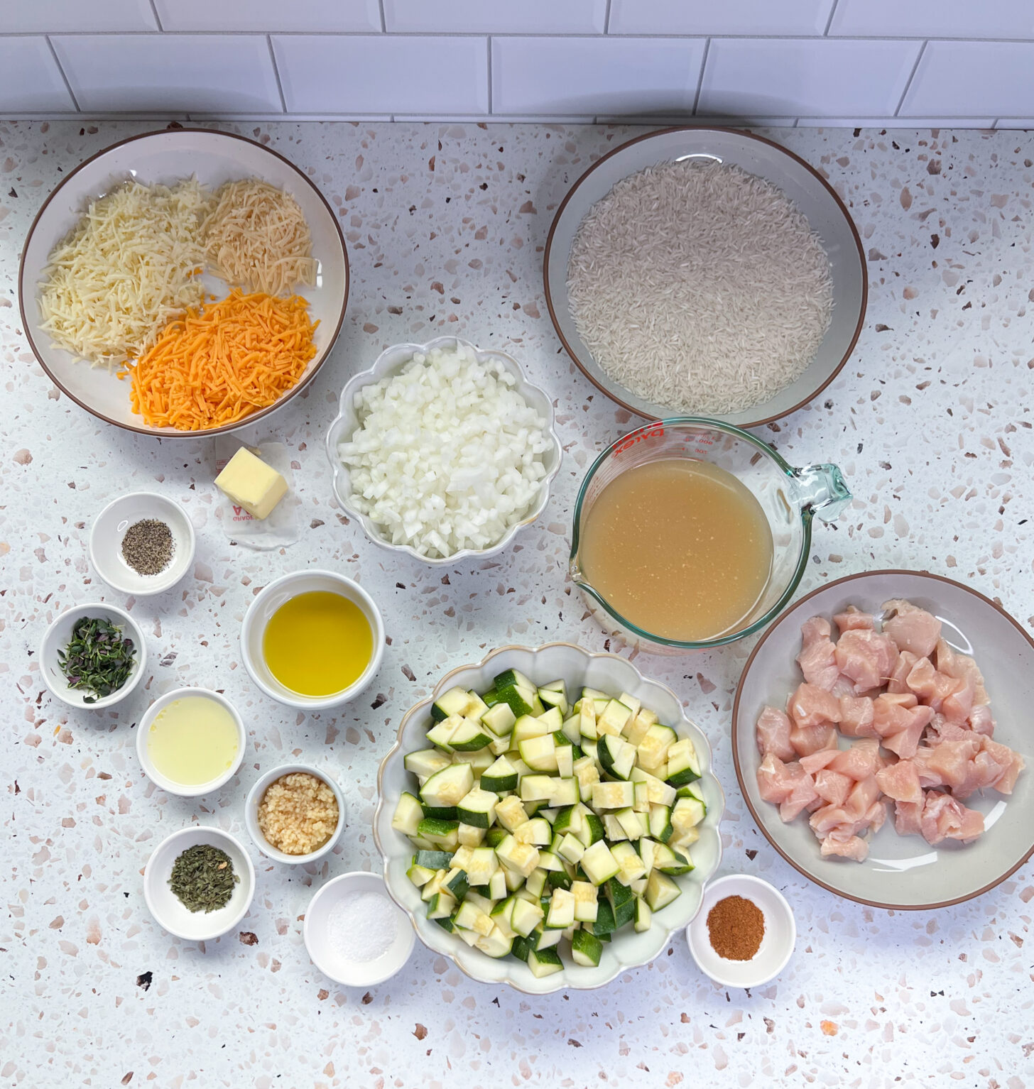 Chicken and Zucchini Rice Bake Ingredients