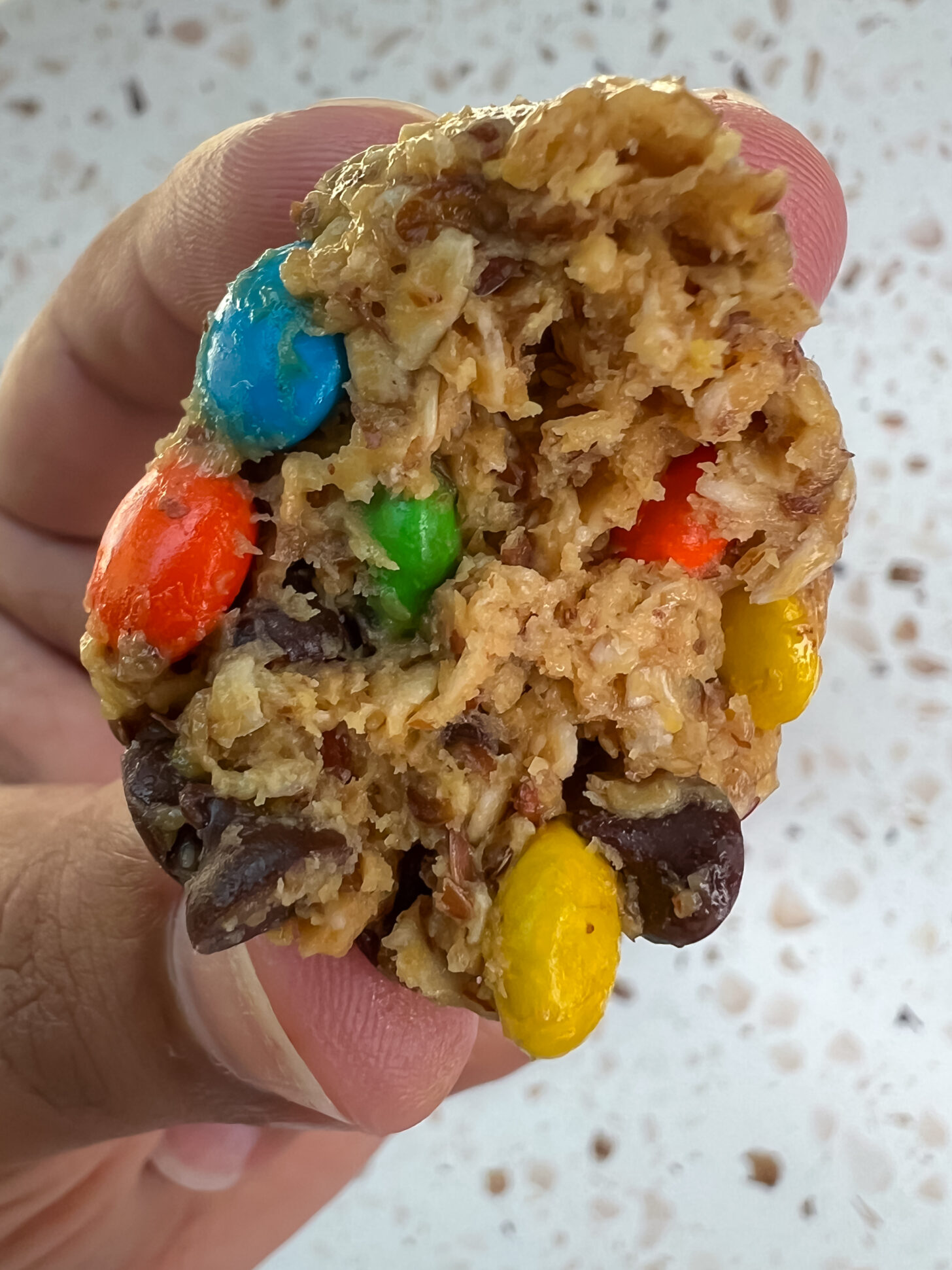 Monster energy bites with a bite taken out