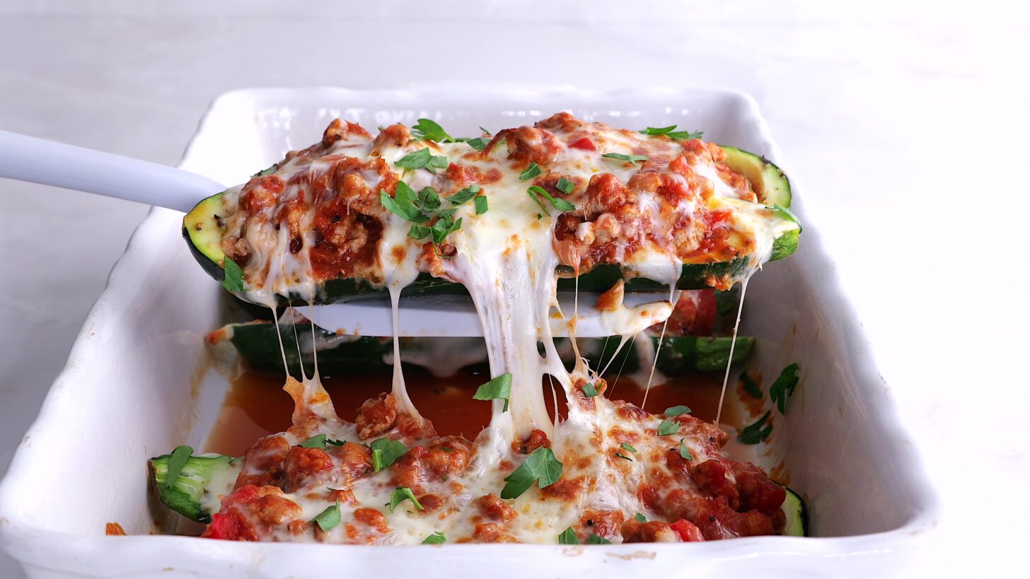 cheesy stuffed zucchini boats