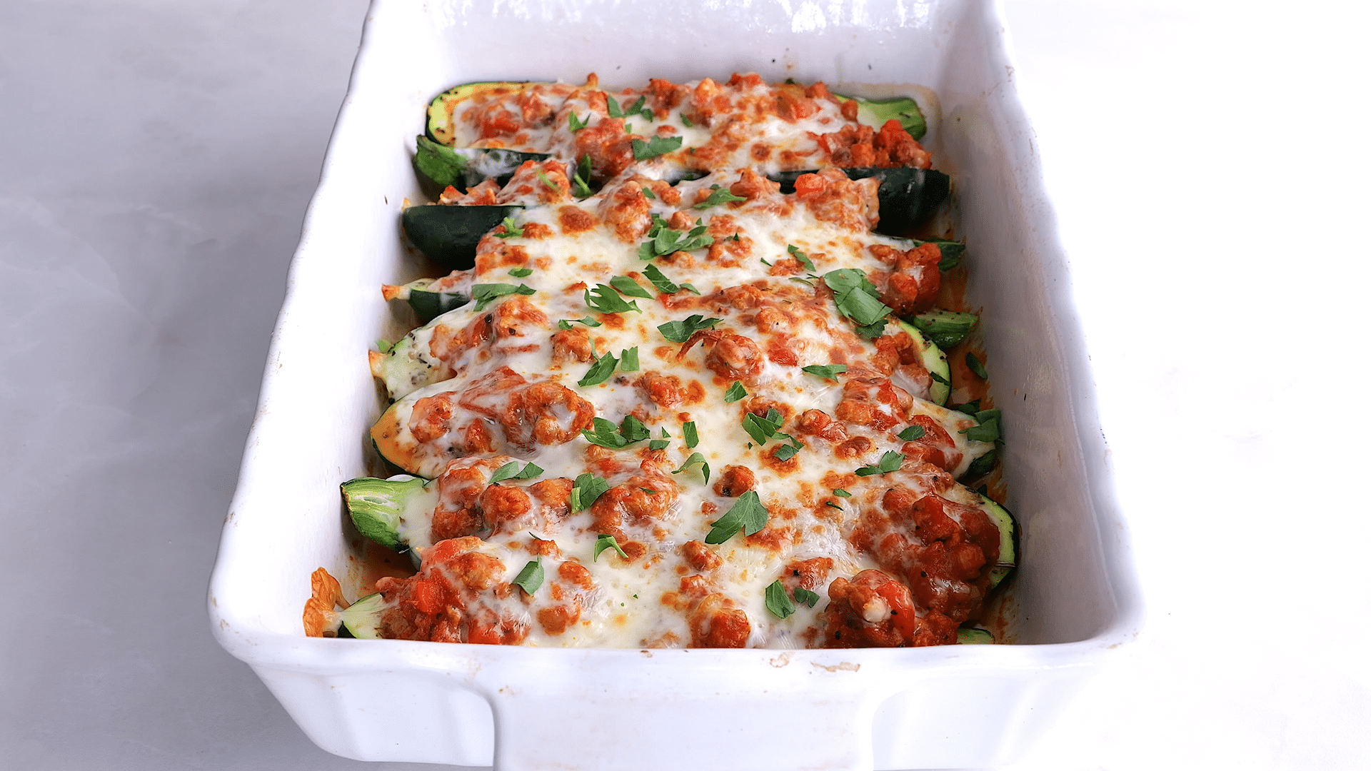 Stuffed zucchini boats