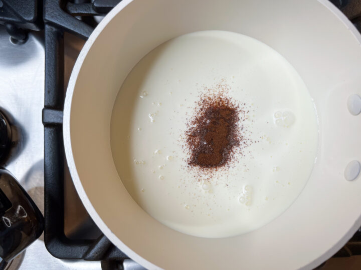 Dissolving instant espresso powder in heavy whipping cream
