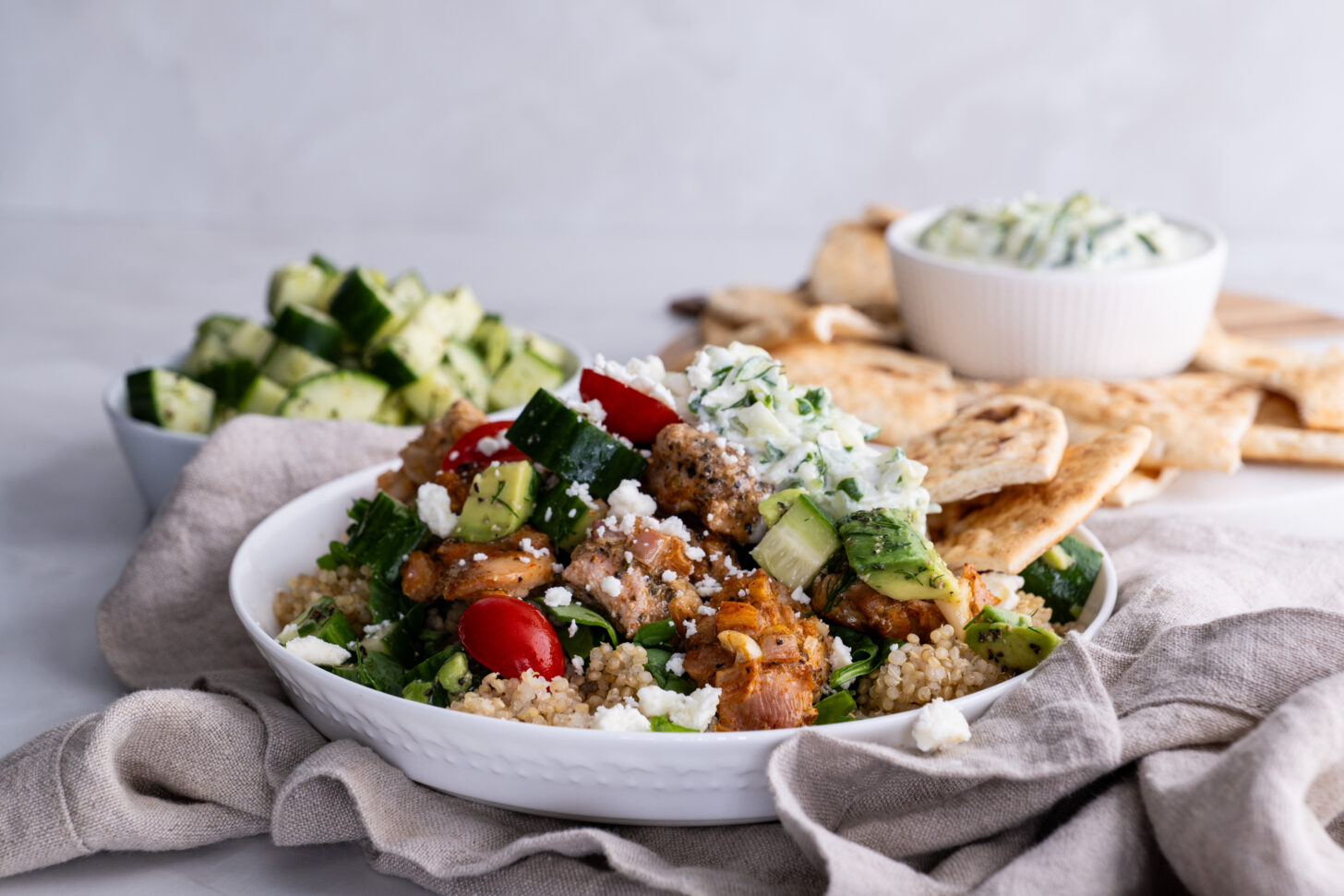 Greek Chicken Bowl with Tzatziki Sauce