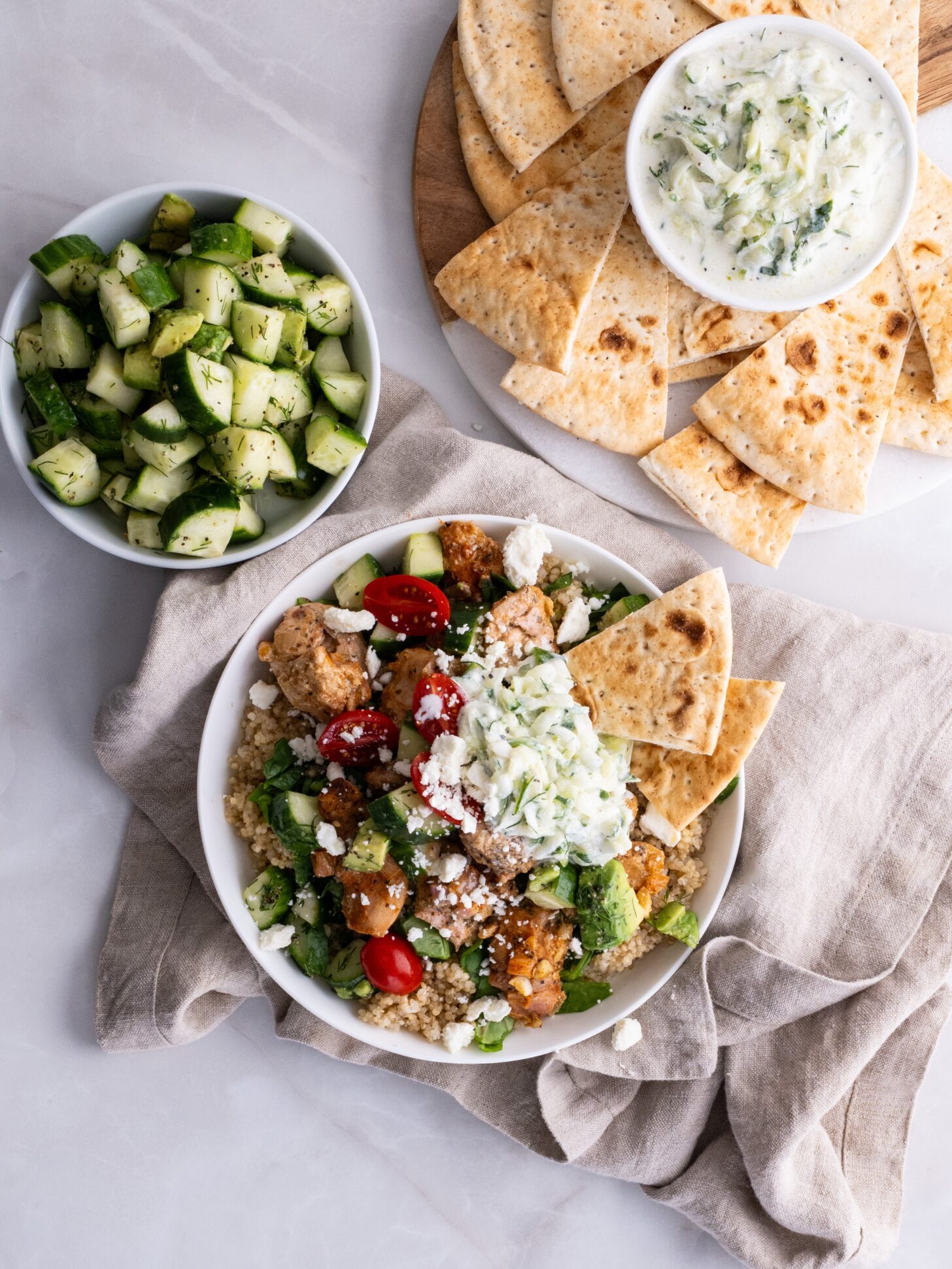 Greek Chicken Bowl with Tzatziki Sauce