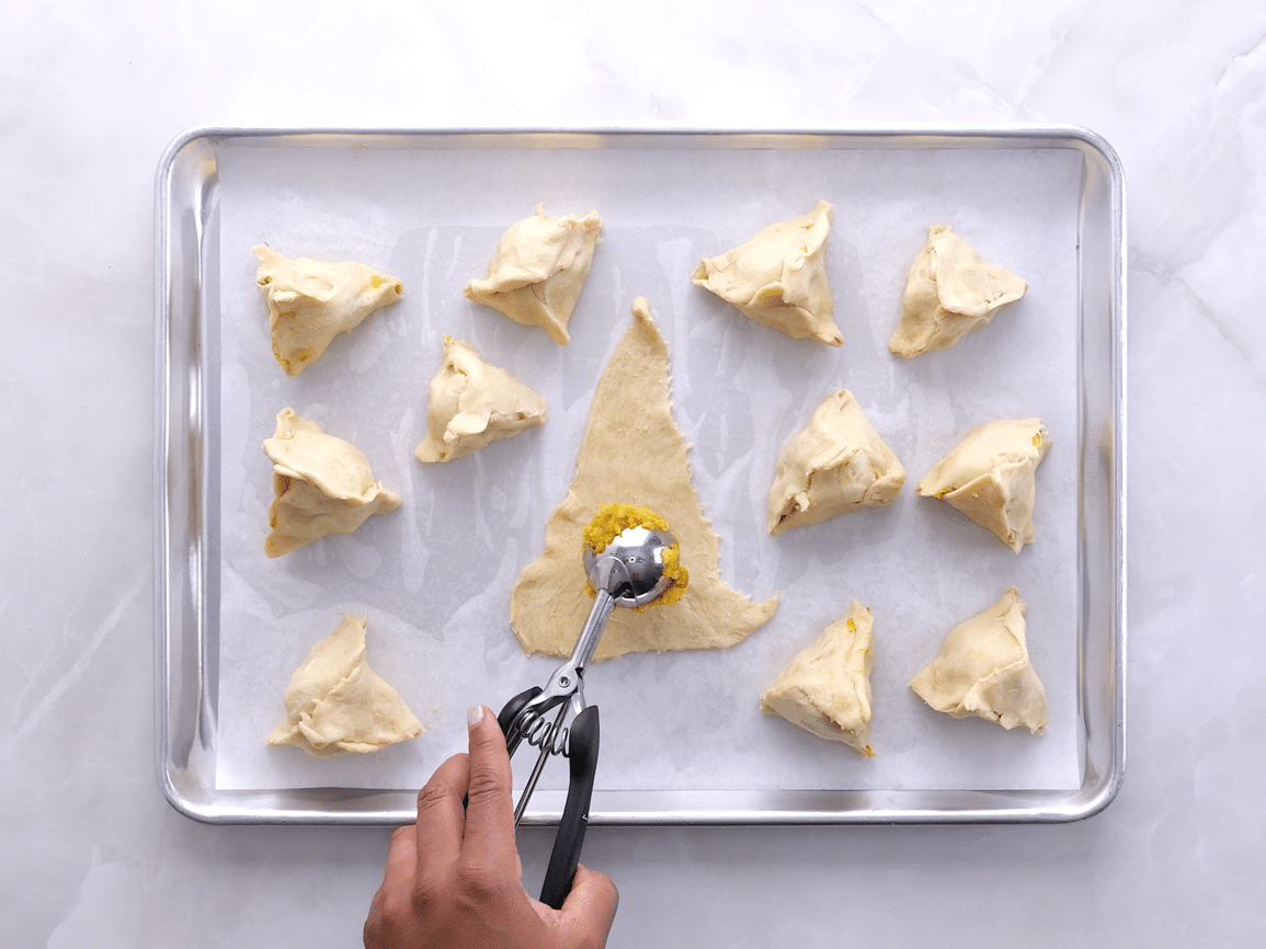 Samosas ready for the oven