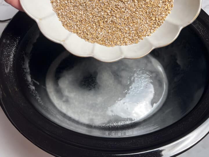 Steel cut oats going into the crock pot