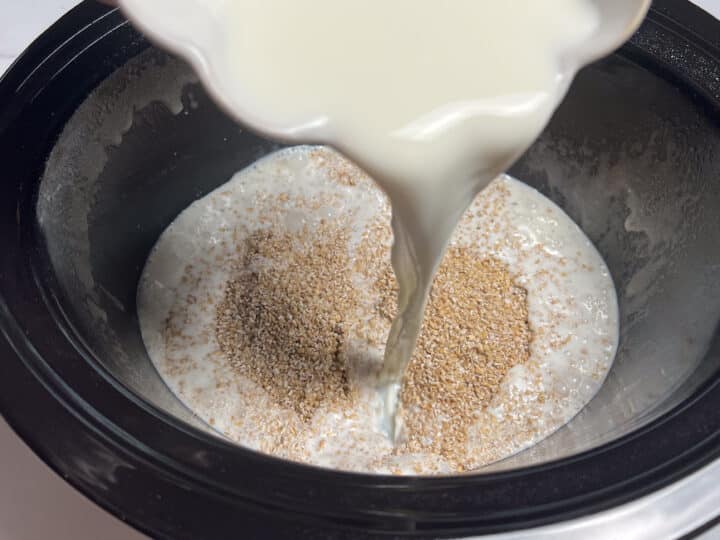 Milk going into crock pot