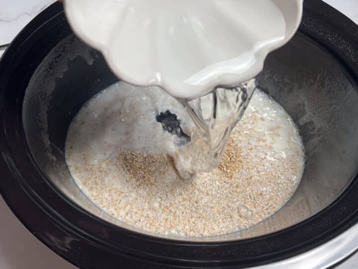Water going into the crock pot