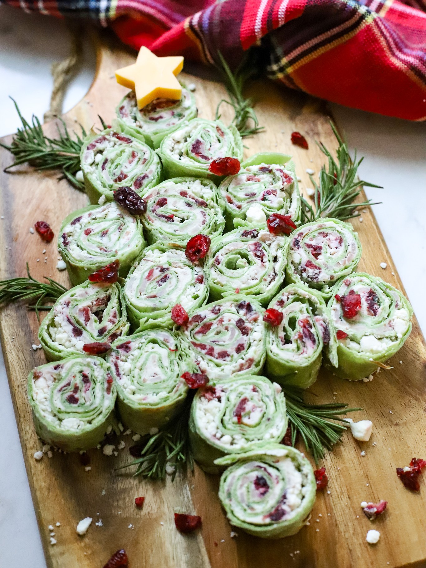 Cranberry, Feta, and Cream Cheese Pinwheels