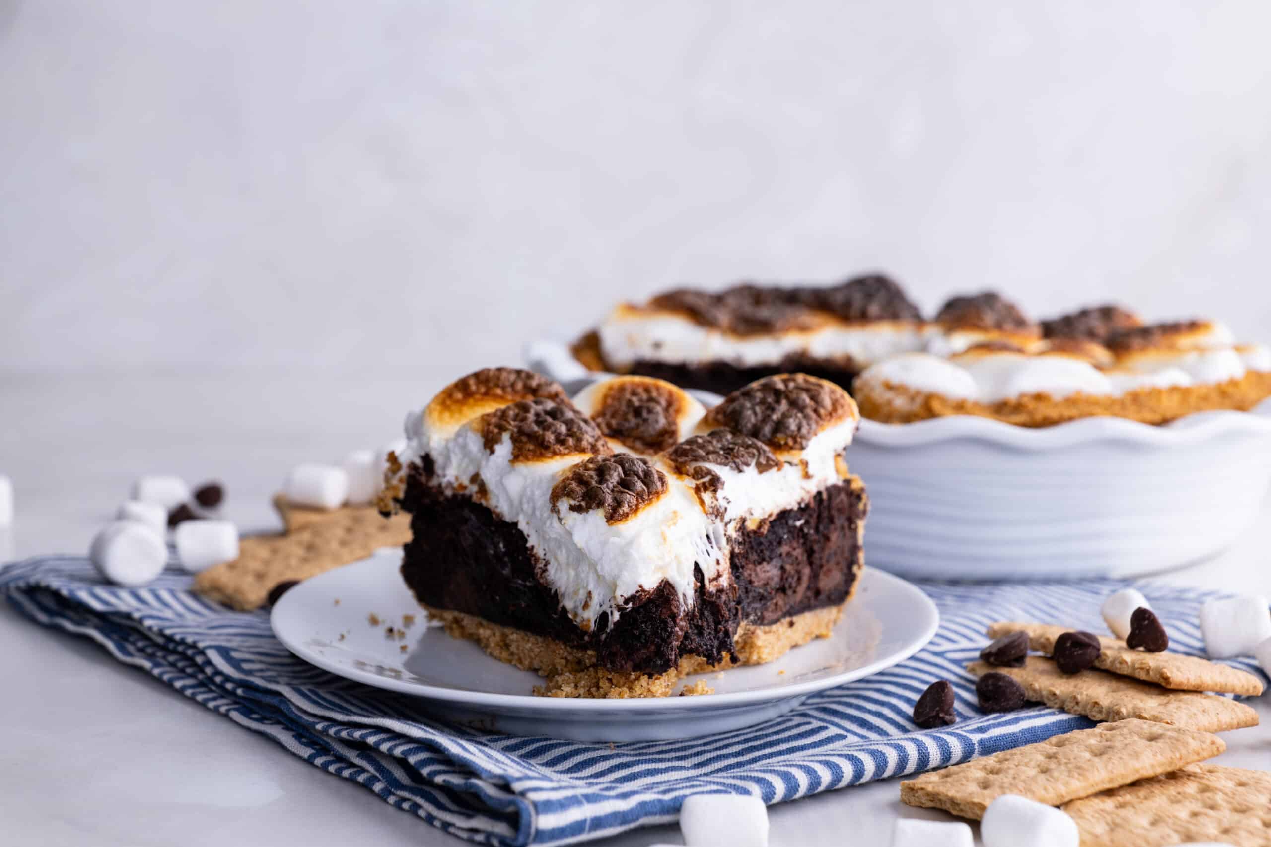 a slice of smores pie