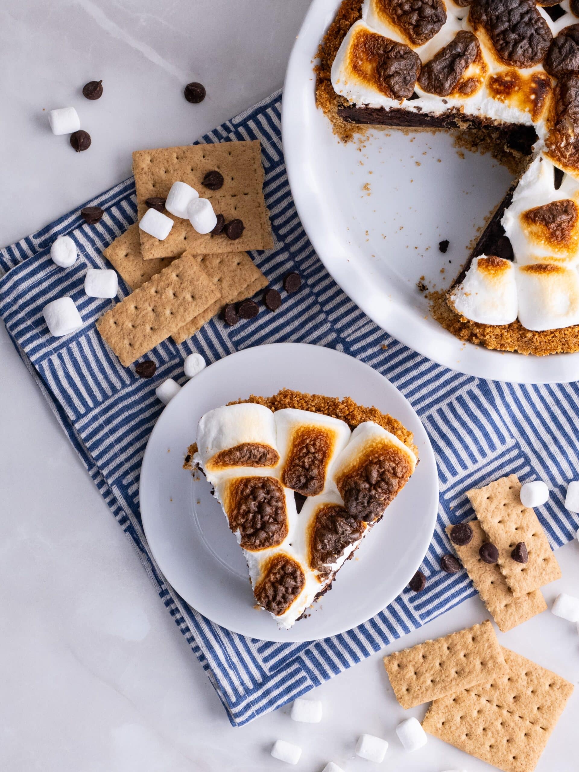 a slice of smores pie