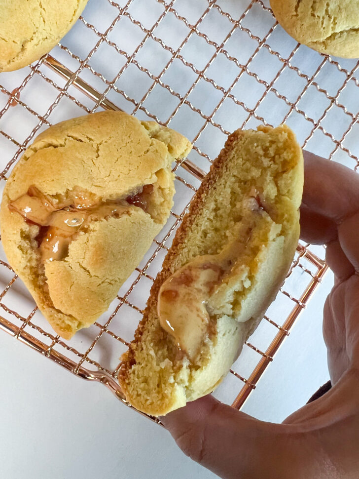 Peanut Butter and Jelly Stuffed Cookies