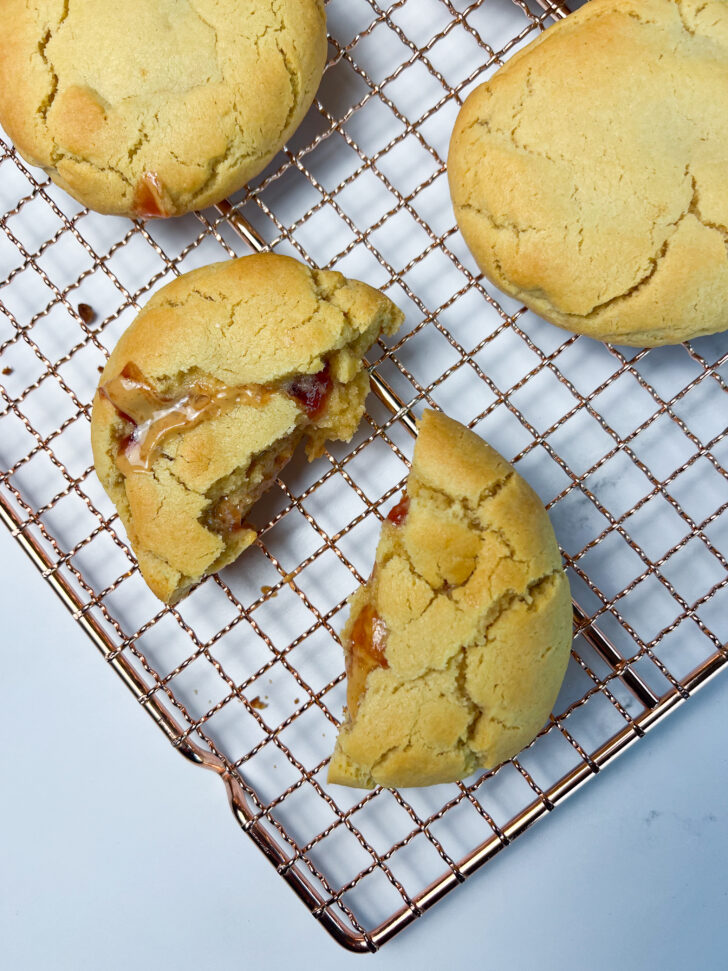 Peanut Butter and Jelly Stuffed Cookies