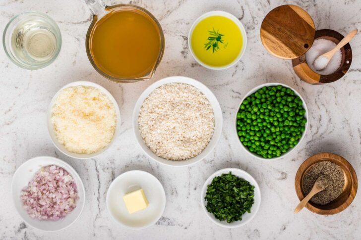 Ingredients for Parmesan and Pea Risotto