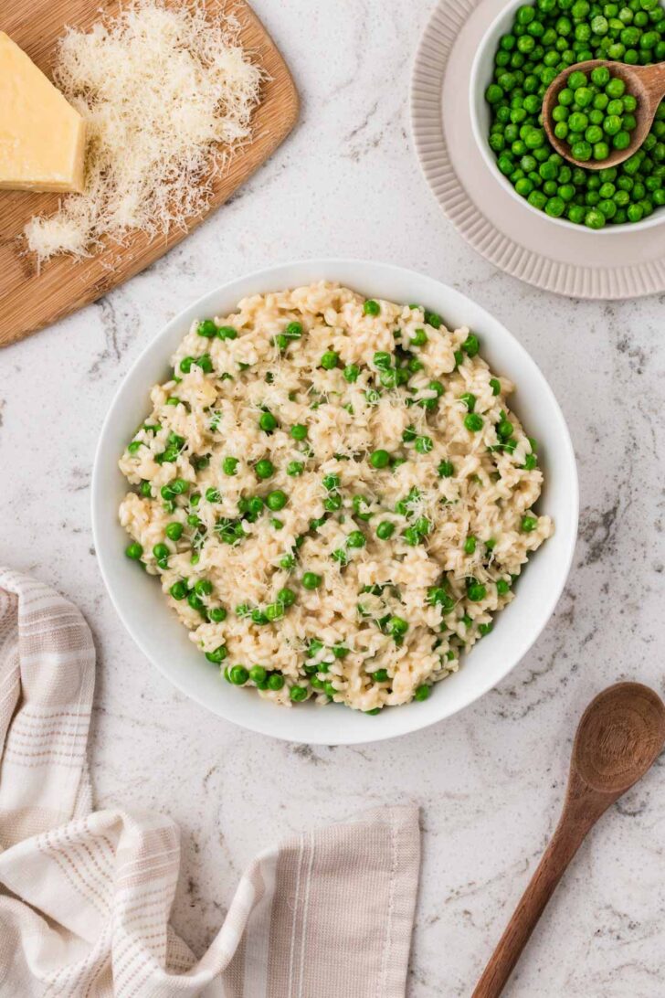 Parmesan and Pea Risotto, plated