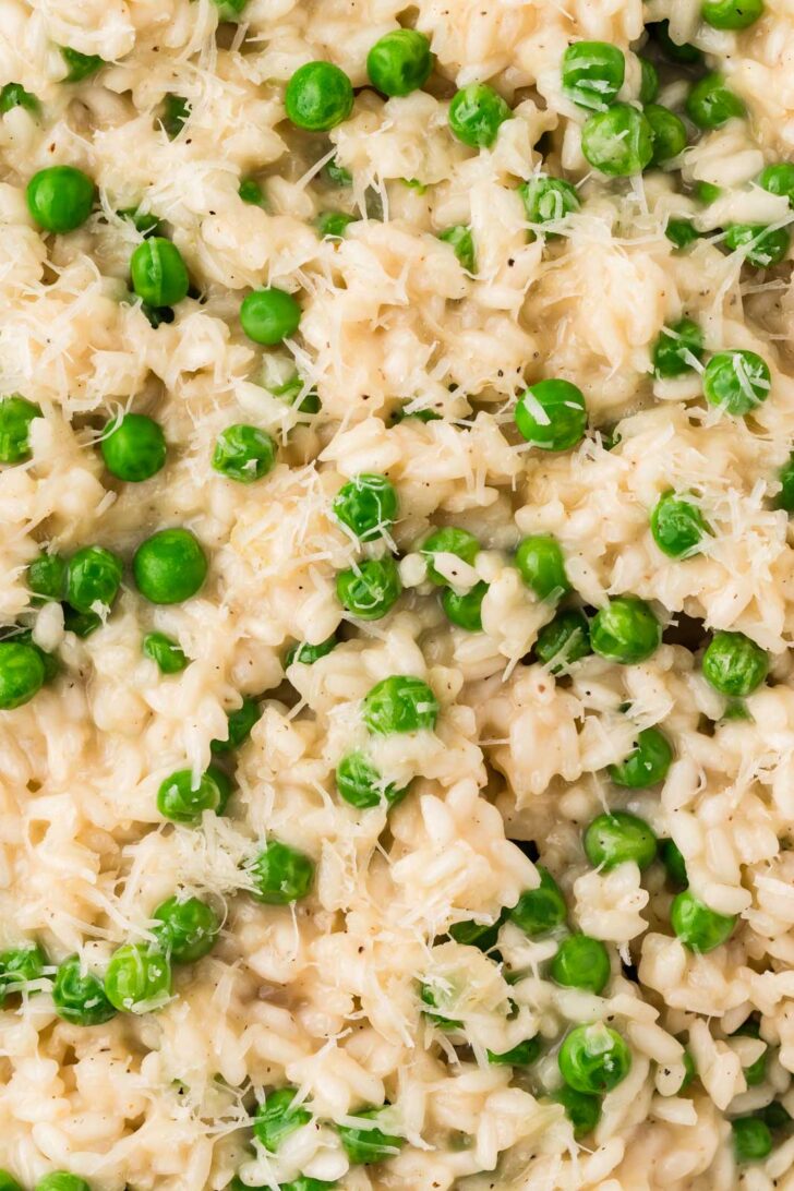 Close up of Parmesan and Pea Risotto