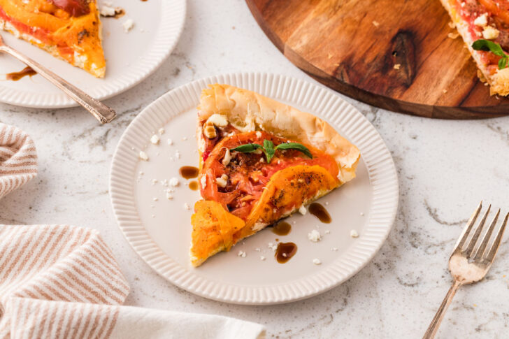 slice of heirloom tomato pie