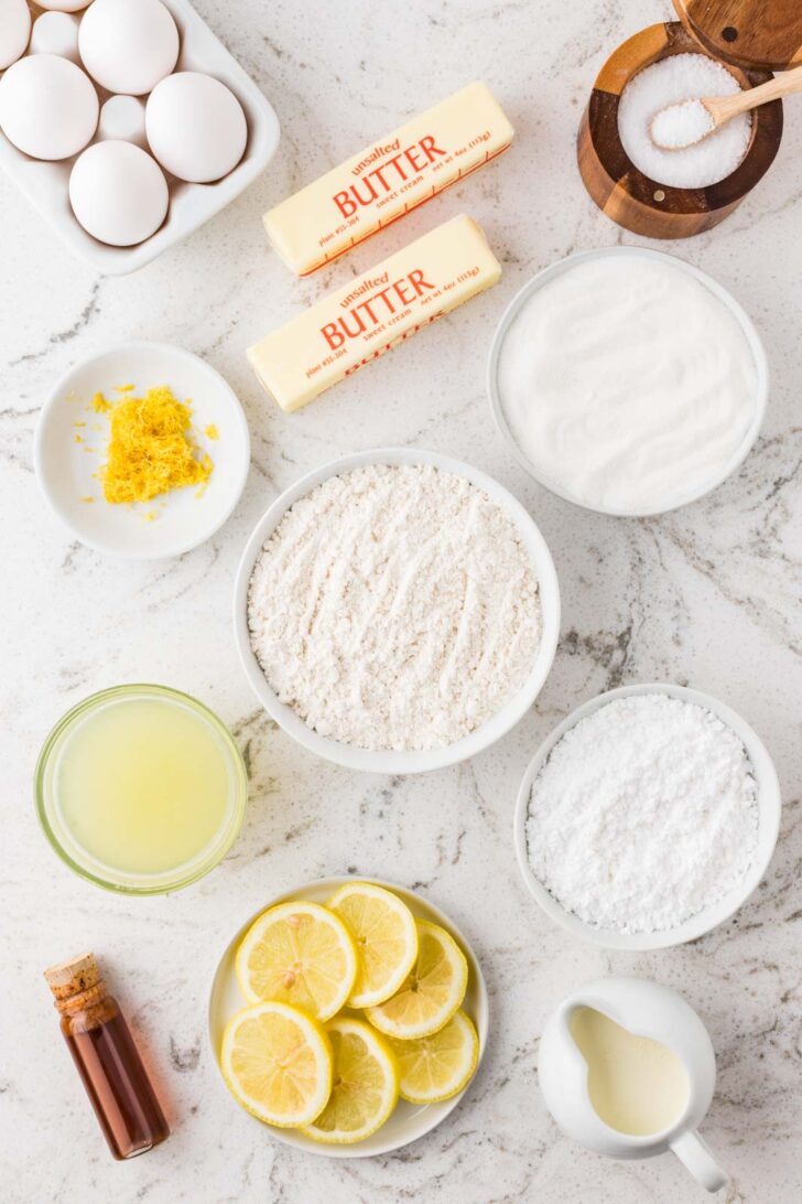 Ingredients for lemon tart