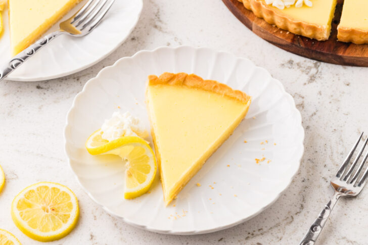 slice of lemon tart