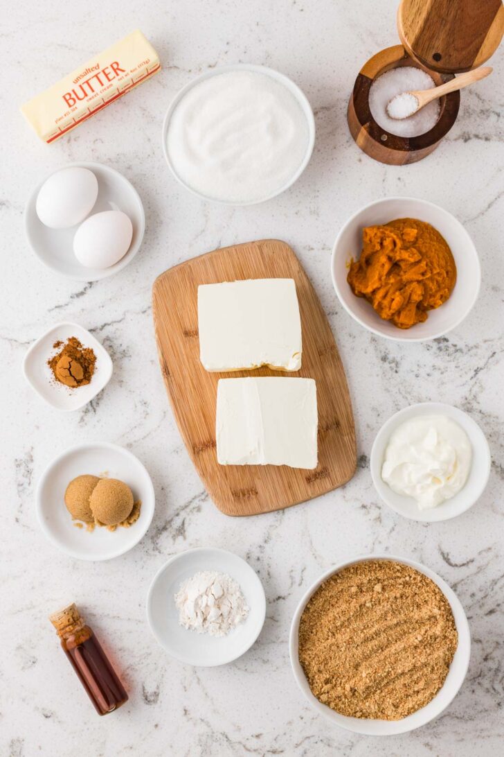 Ingredients for Pumpkin Cheesecake Bars