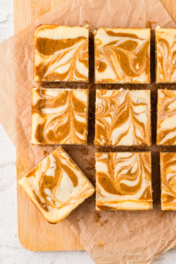 Pumpkin Cheesecake Bars close-up