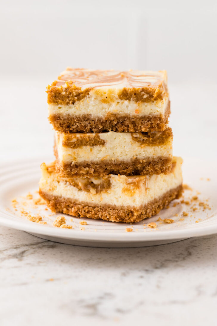 Pumpkin Cheesecake Bars stacked