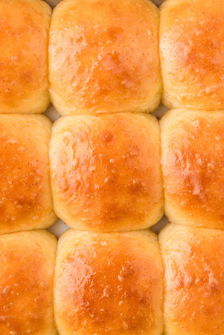 Closeup of yeast rolls