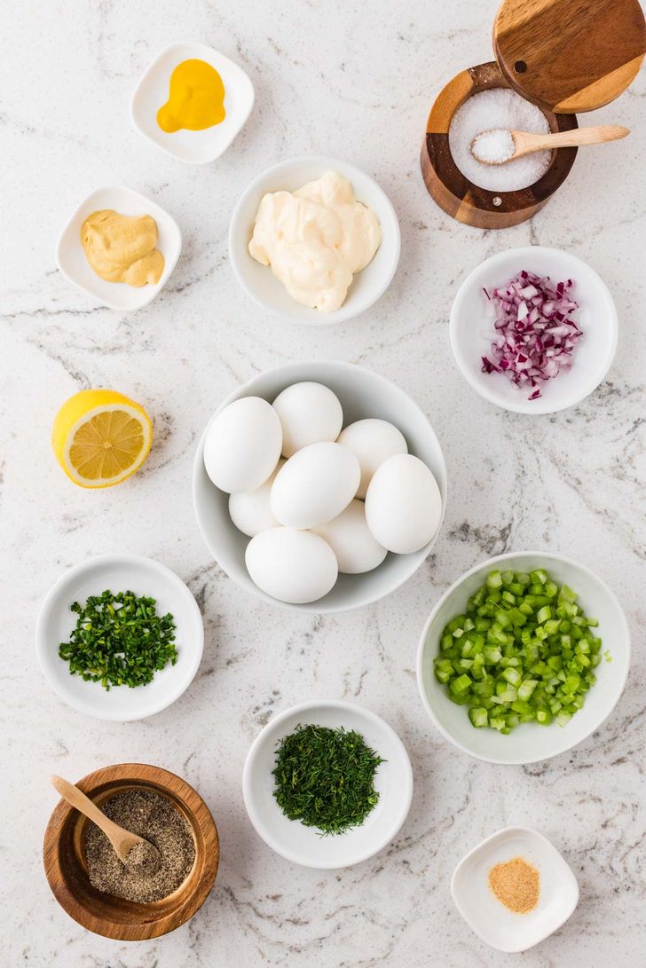 Ingredients for this egg salad recipe